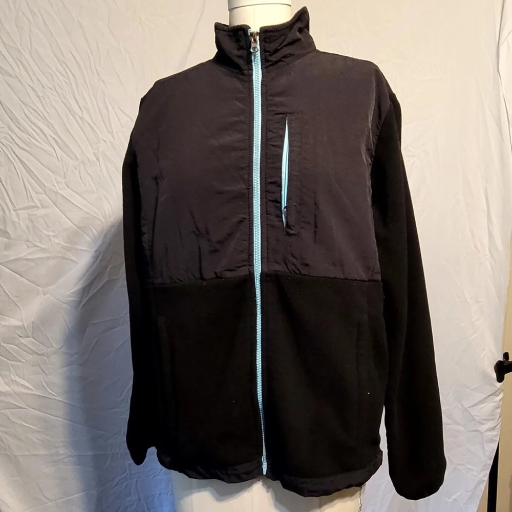 Northpole Long Sleeve Sweater Mens Size Large Zip Black/Blue